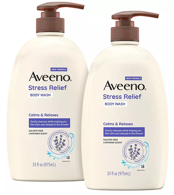 Aveeno Stress Relief Body Wash, 33 fl. oz., 2 pk.