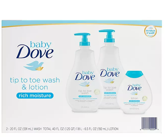 Baby Dove Wash and Lotion (2 - 20 fl. oz. & 1 - 6.5 fl. oz.)