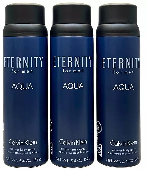 Calvin Klein Eternity Aqua for Men Body Spray, 5.4 fl oz, 3 pk