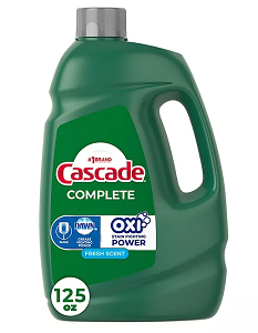 Cascade Complete Gel + Oxi Dishwasher Detergent, 125 fl. oz.