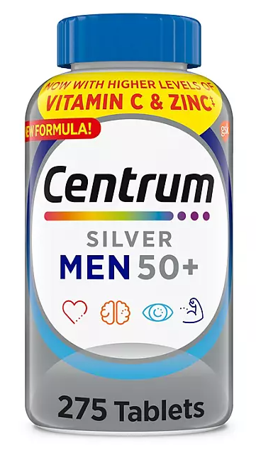 Centrum Silver Multivitamins for Men Over 50, Multimineral Supplement Tablets, 275 ct.