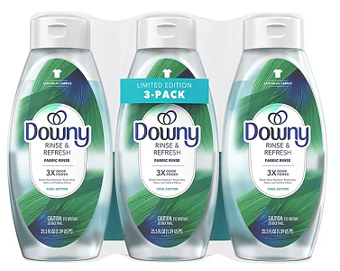 Downy Rinse & Refresh Laundry Fabric Rinse, Cool Cotton, 3 ct., 76.5 fl. oz.