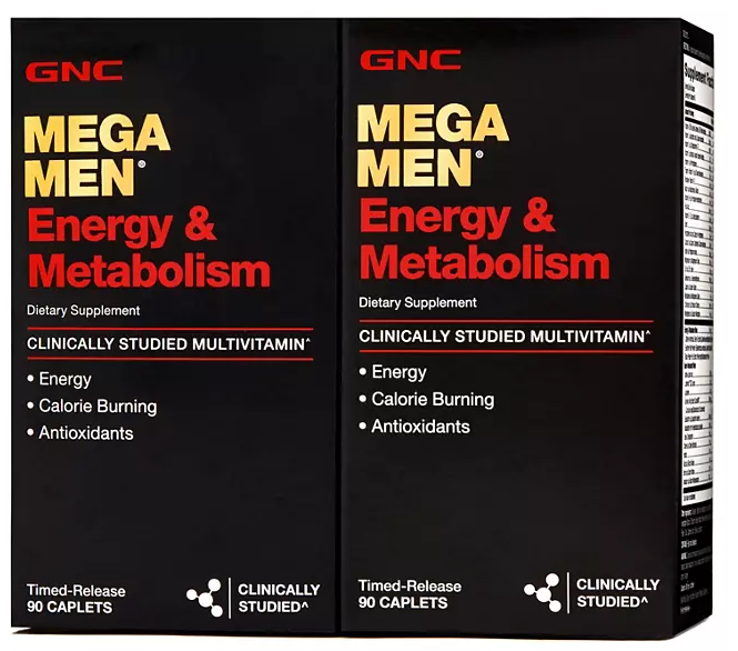 GNC Mega Men Energy & Metabolism Multivitamin Caplets 180 ct.