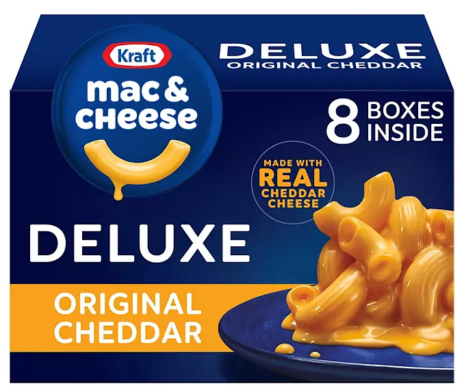 Kraft Deluxe Original Cheddar Macaroni and Cheese Dinner, 14 oz., 8 pk.