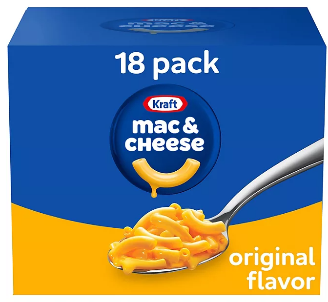 Kraft Original Macaroni and Cheese Dinner, 7.25oz., 18pk.