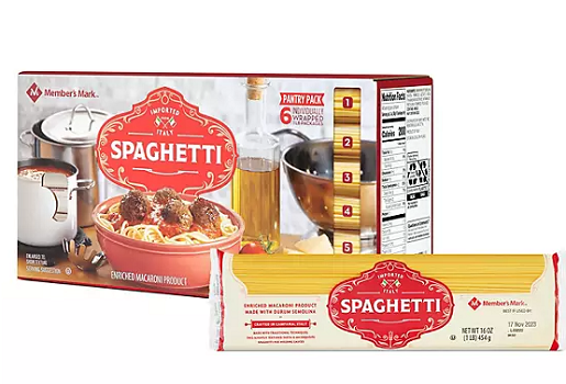 Member's Mark Spaghetti Pasta Pantry Pack, 1 lb., 6 pk.