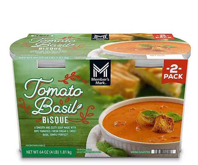 Member's Mark Tomato Basil Soup 32 oz. tubs, 2 pk.