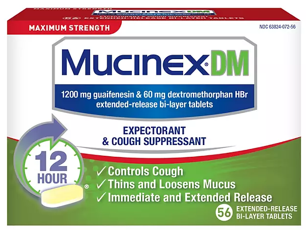 Mucinex DM 12-Hour Maximum Strength Mucus Relief Tablets, 56 ct.