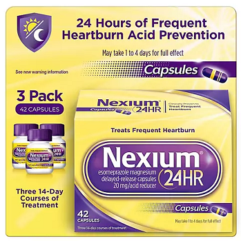 Nexium 24HR Acid Reducer Heartburn Relief Capsules with Esomeprazole Magnesium, 42 ct.