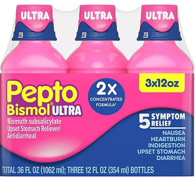 Pepto Bismol Ultra Liquid, Original, 12 fl. oz., 3 pk.