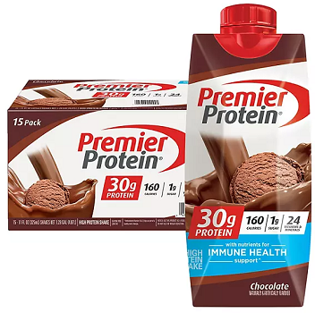 Premier Protein 30g High Protein Shake, Chocolate, 11 fl. oz., 15 pk.