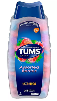 TUMS Ultra Strength Chewable Antacid Tablets, Assorted Berries, 265 ct.