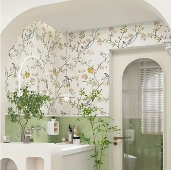 Washable Floral Self-Adhesive Wallpaper