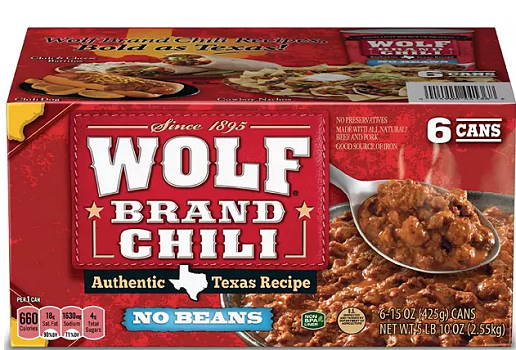 Wolf Brand "No Bean" Chili 15oz., 6pk.