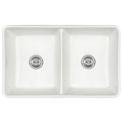 FIRECLAY FARMHOUSE WHITE DOUBLE BOWL 5050-3220