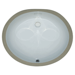 VANITY WHITE OVAL PORCELAIN 1714