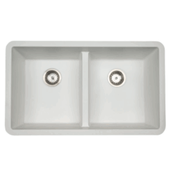 WHITE QUARTZ DOUBLE BOWL 50/50-3319