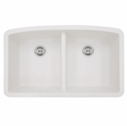 WHITE QUARTZ DOUBLE BOWL 50/50-3219